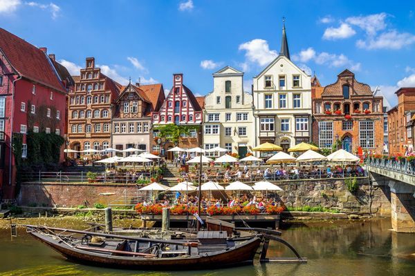 Lüneburg, Stintmarkt am Lüneburger Hafen, 