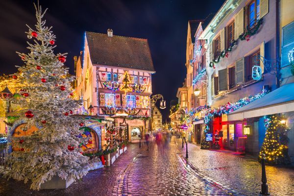 Old town of Colmar with Christmas decorations, Alsace, France