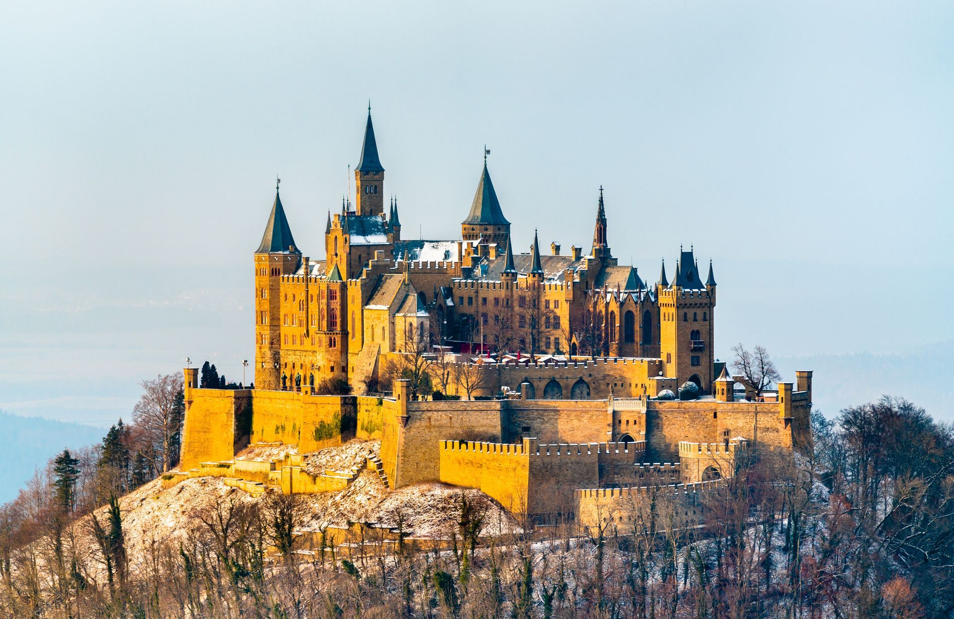 Winter view of Hohenzollern Castle, Germany