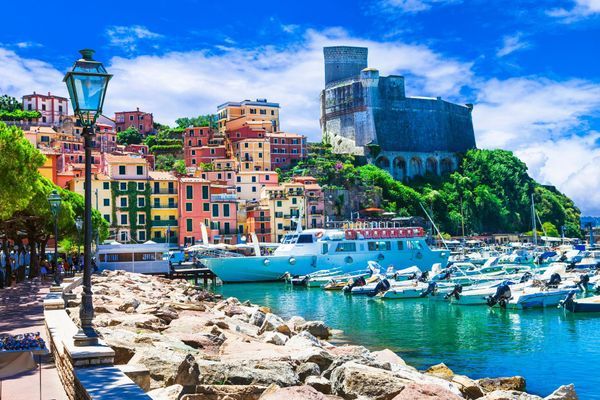 Vivid beautiful town Lerici in Liguria, Italy