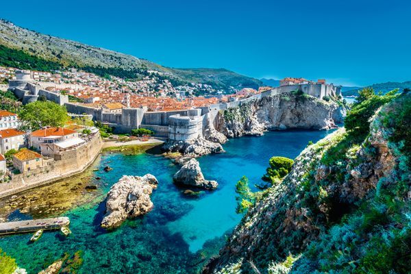 Croatia landscape cityscape Dubrovnik. / Aerial panoramic view a