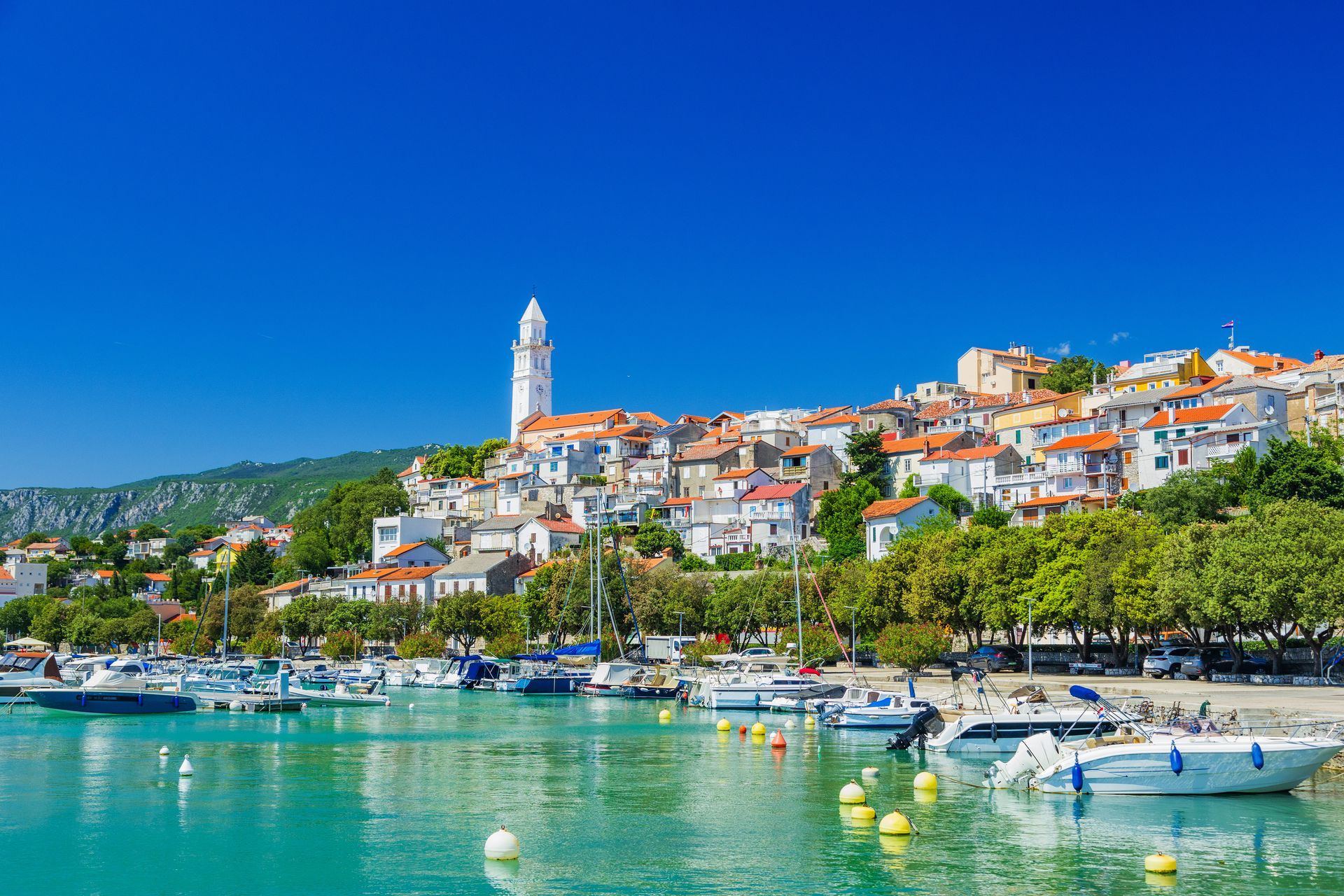 Town of Novi Vinodolski waterfront view, Kvarner region of Croatia 